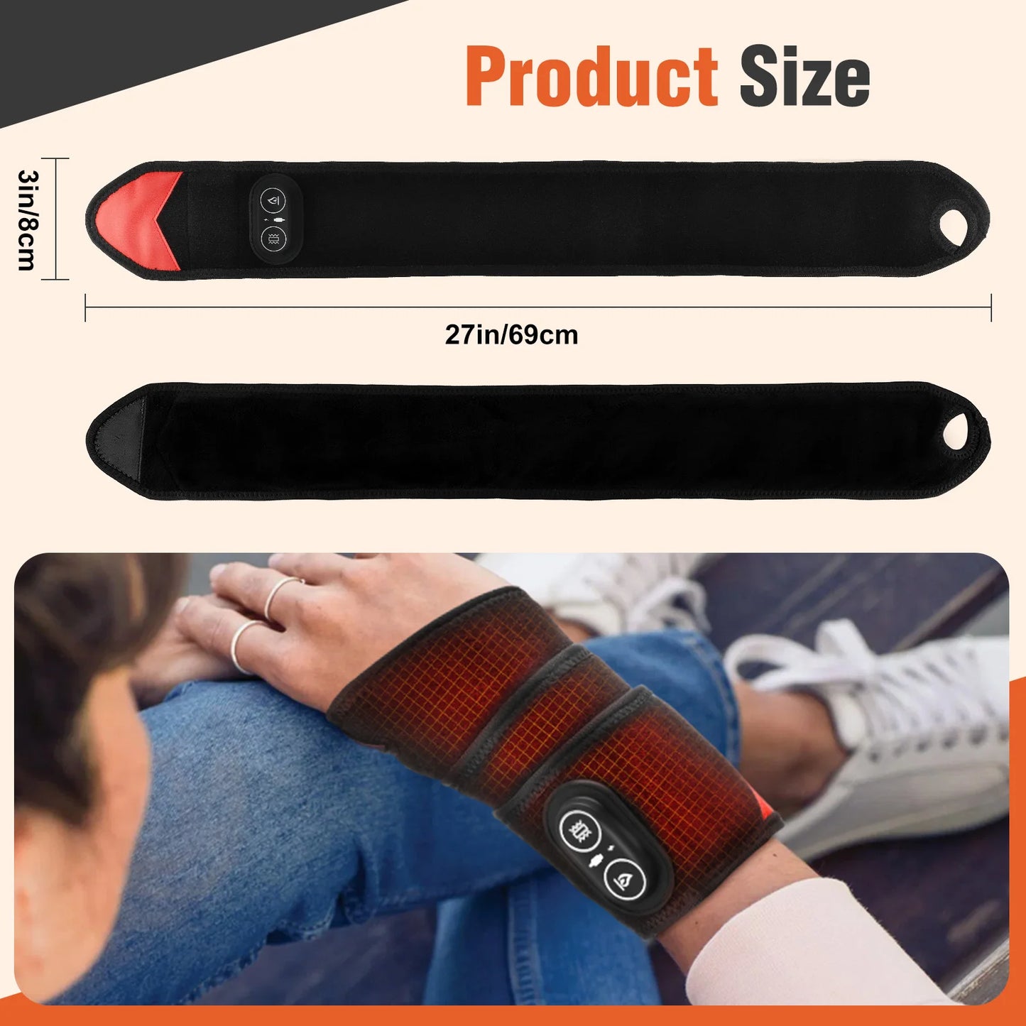 Hailicare LED Red Light Vibration Heating Wrap For Joint Support