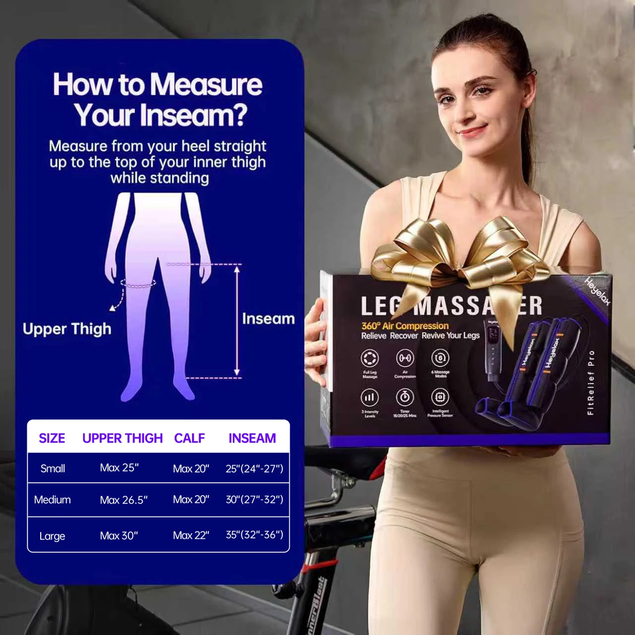 Heyelax Leg Compression Massager For Pain Relief Circulation Recovery Boots
