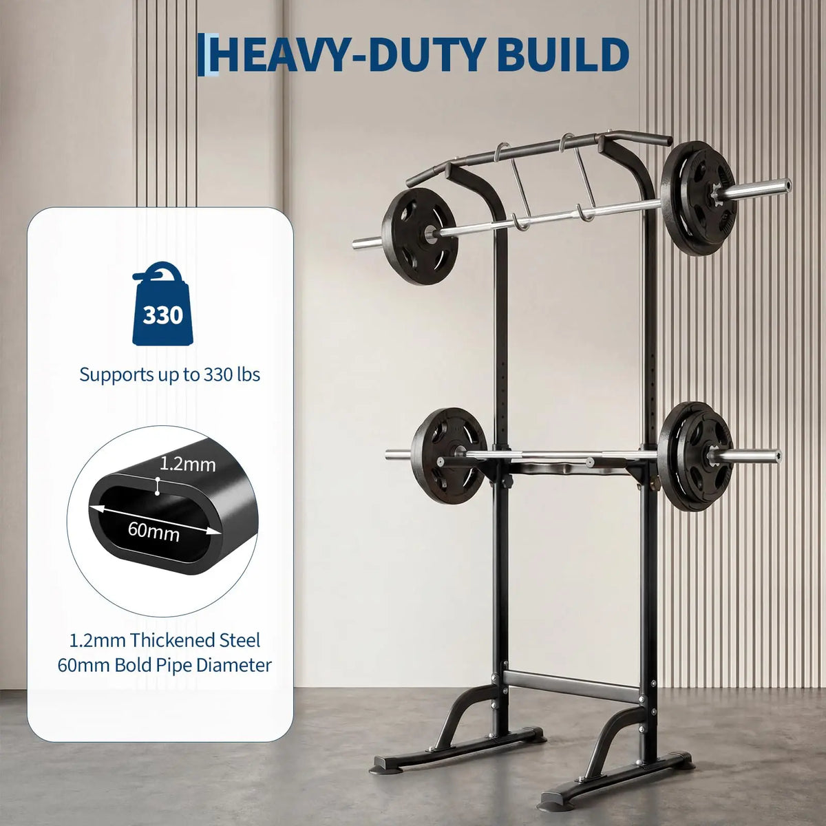 HiMISS Adjustable Power Tower With Pull Up And Dip Stations