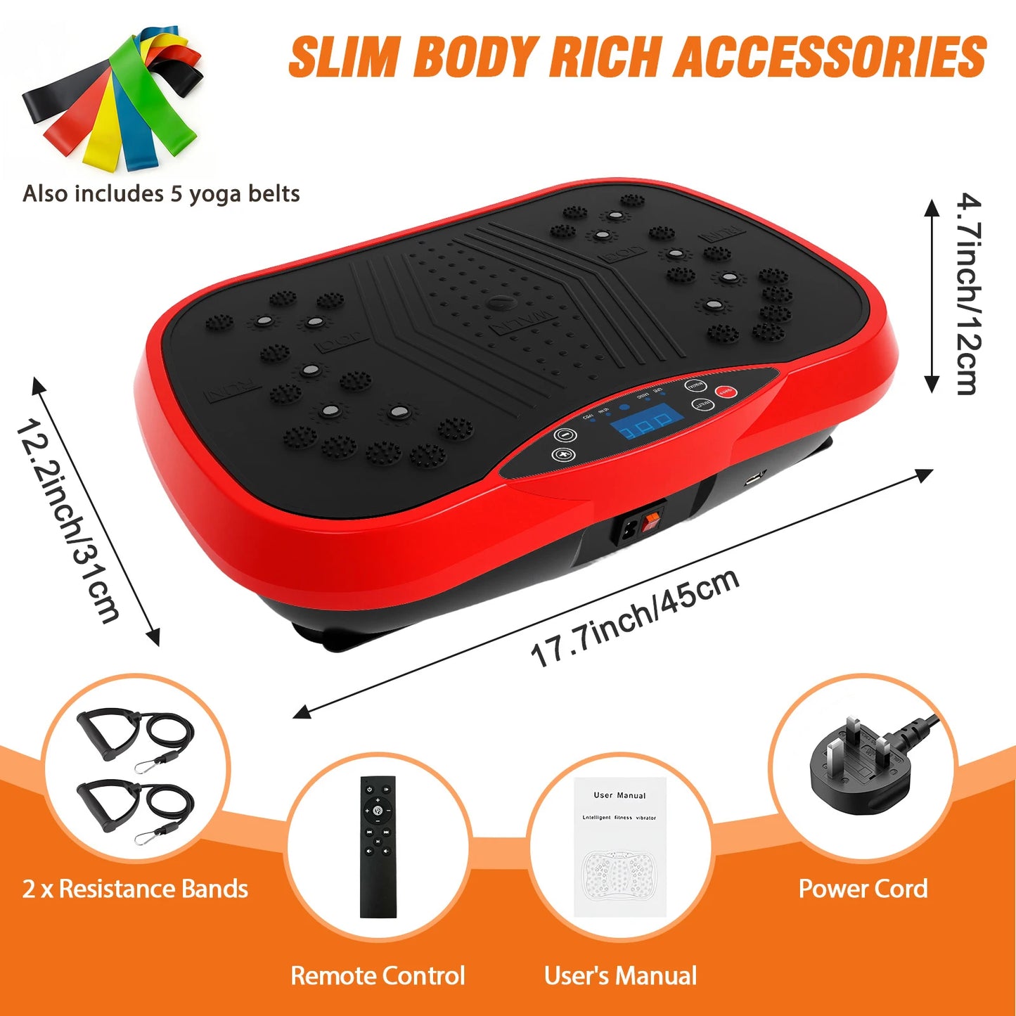 Portable Vibration Plate Exercise Machine Full Body Standing Workout Platform