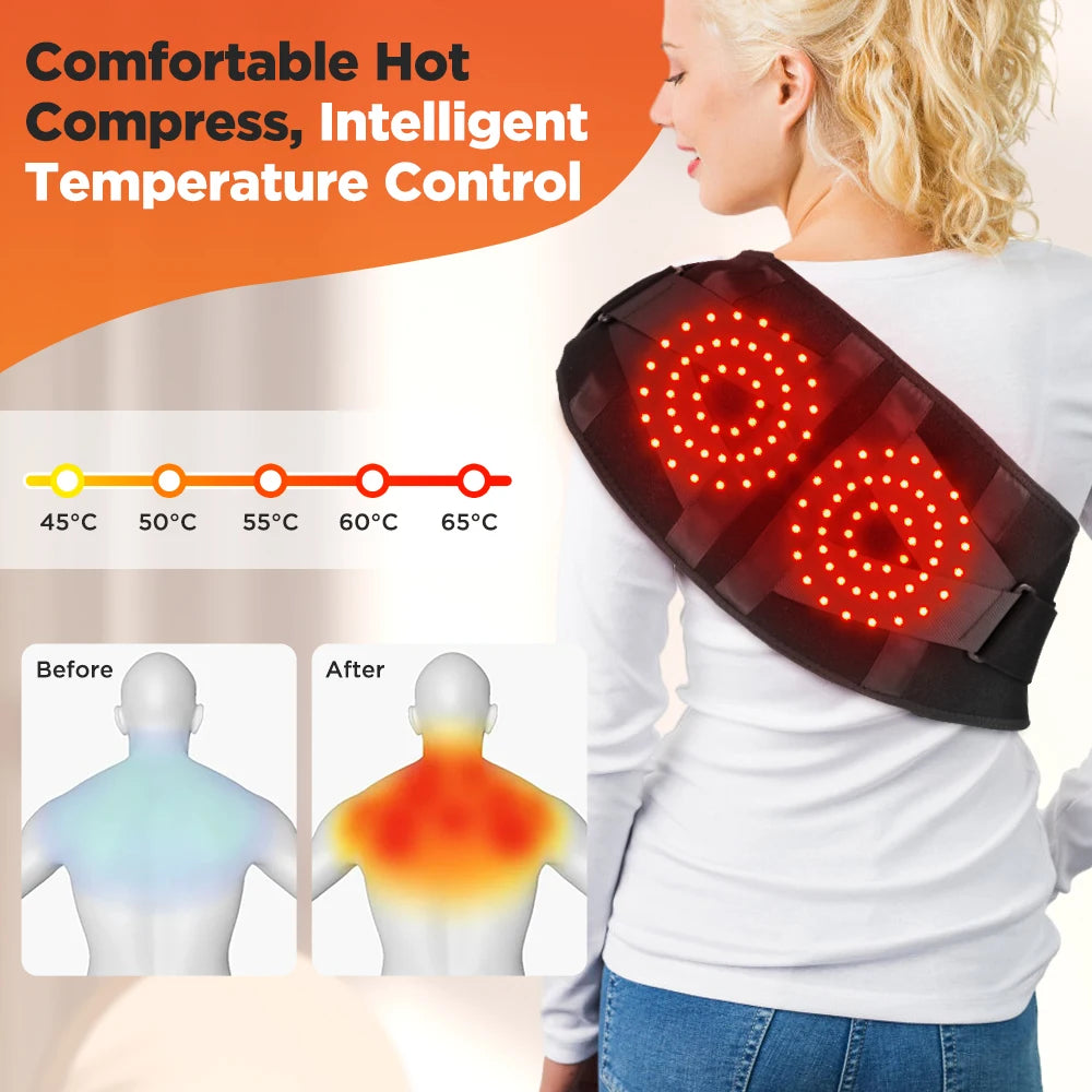 Hailicare Heating Vibration Massager Belt With Red Light Therapy For Waist