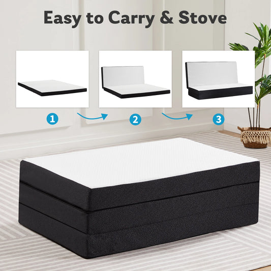 McQ 3 Inch Tri Fold Memory Foam Portable Bed Pad