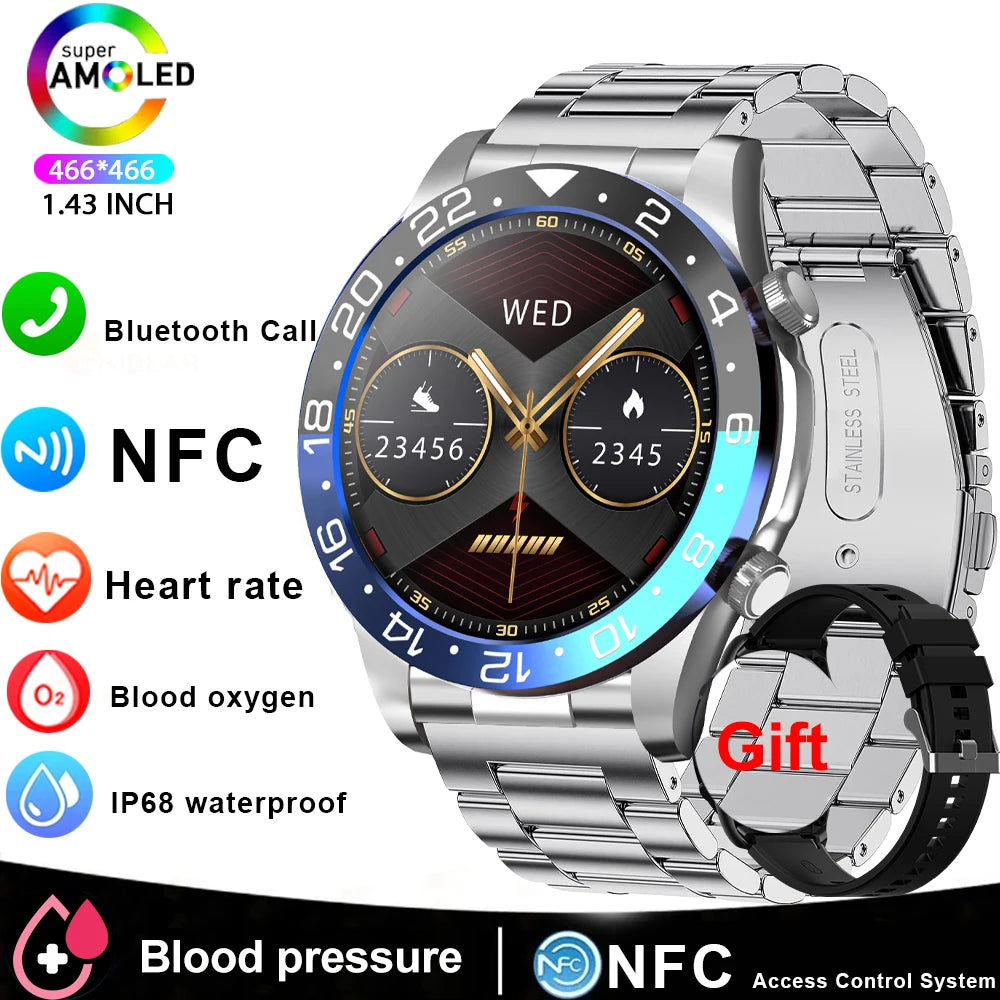 Smart Watch Men AMOLED Bluetooth Call Fitness Tracker