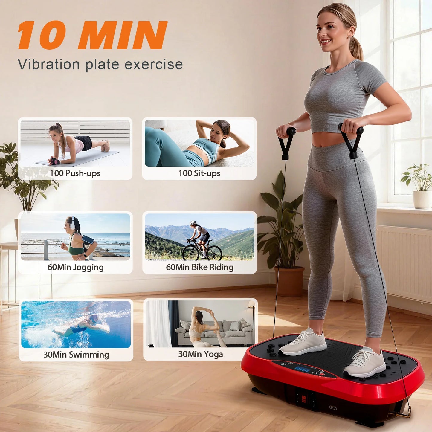 Portable Vibration Plate Exercise Machine Full Body Standing Workout Platform