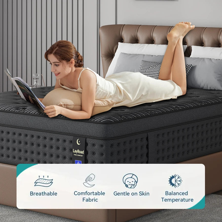 LAYROAD Memory Foam Mattress With Individually Pocketed Springs