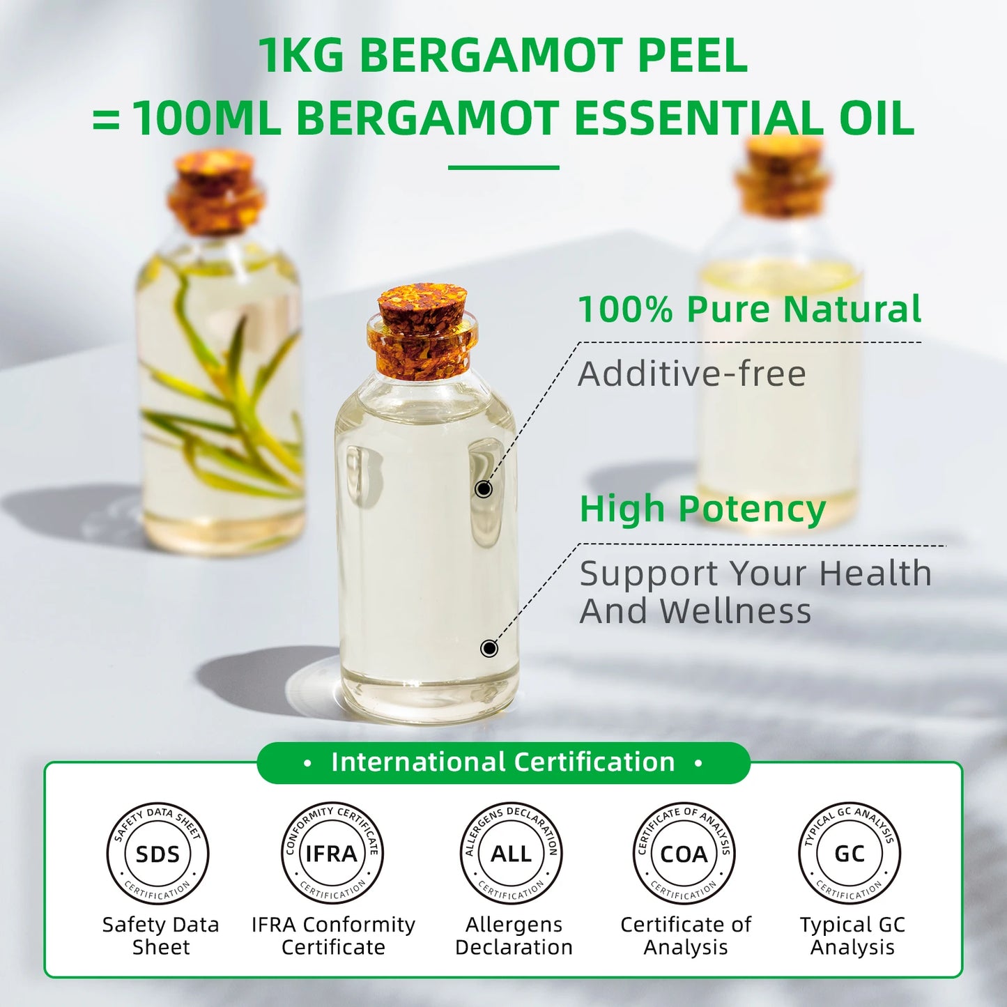 Hiqli 100ml Pure Bergamot Essential Oil For Aromatherapy