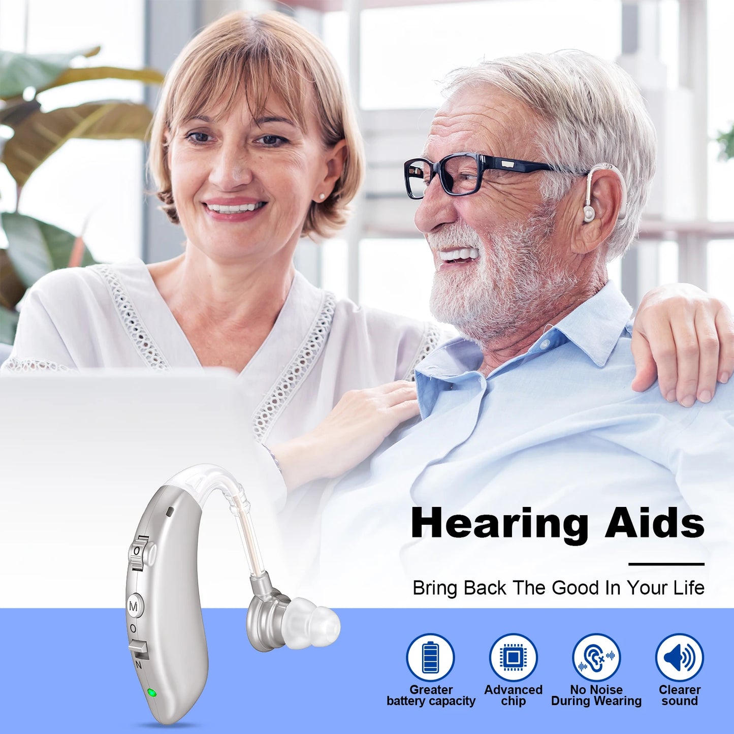 KFCOPTEE Rechargeable Invisible Hearing Aids Sound Amplifier For Deafness