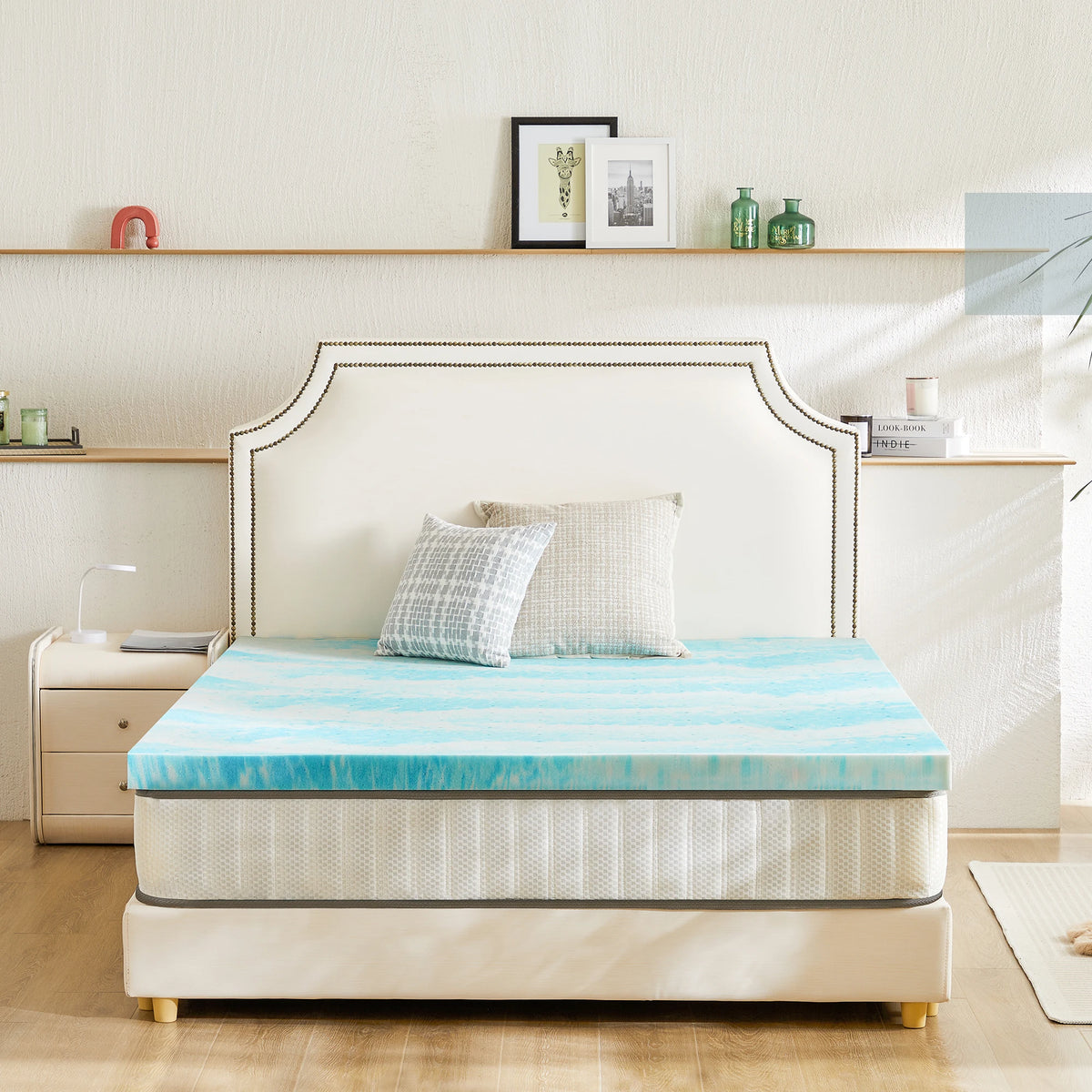 Jhk Memory Foam Mattress Topper With Gel Cooling Technology
