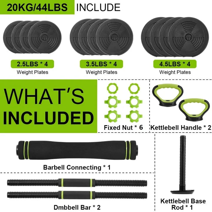 Twister.Ck Adjustable Dumbbell 4 In 1 Weight Set With Connector