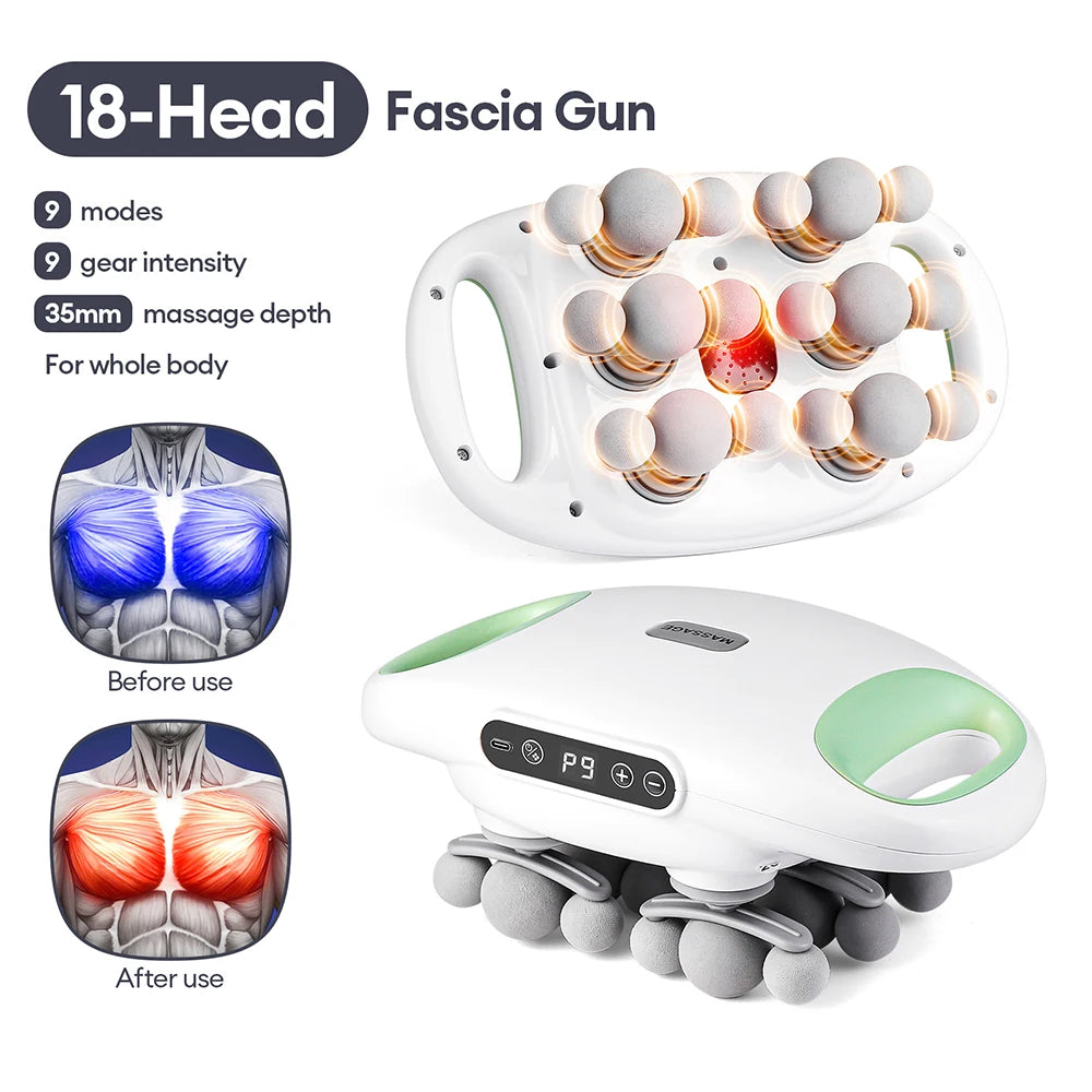 Iebilif Deep Tissue Fascia Massage Gun Red Light Massager