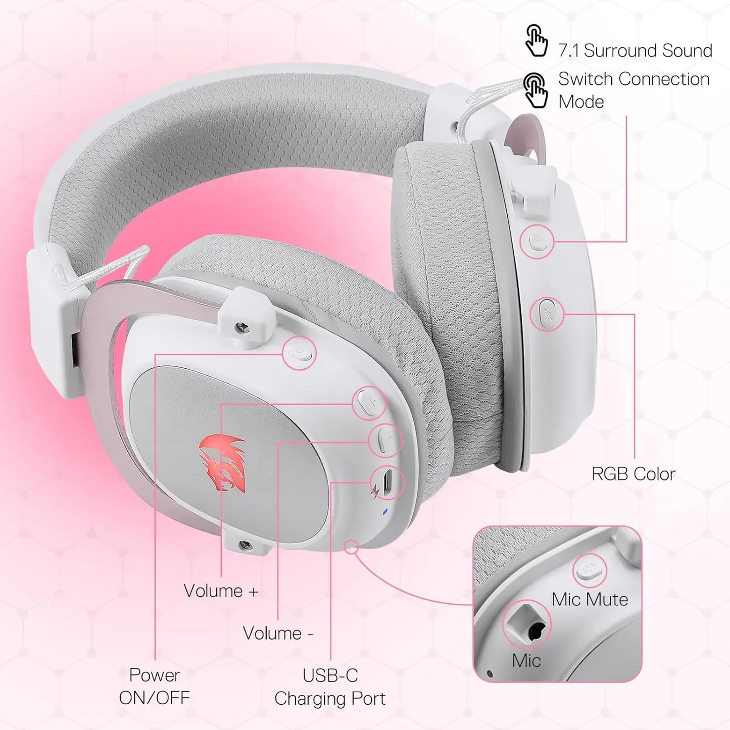 Redragon H510 Pro 7.1 Surround Sound Gaming Headset