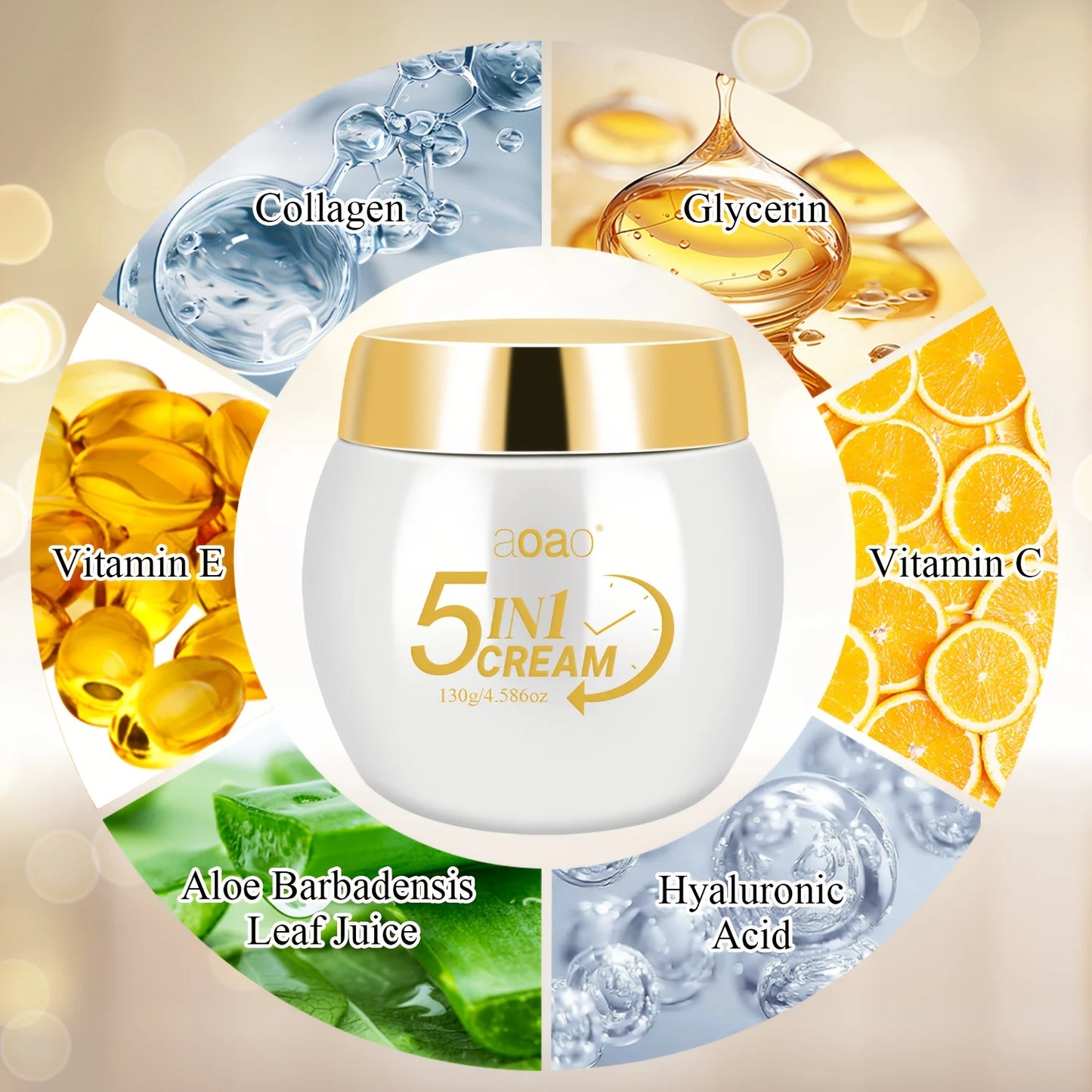 Aoao 5 In 1 Moisturizing Cream With Collagen Niacinamide