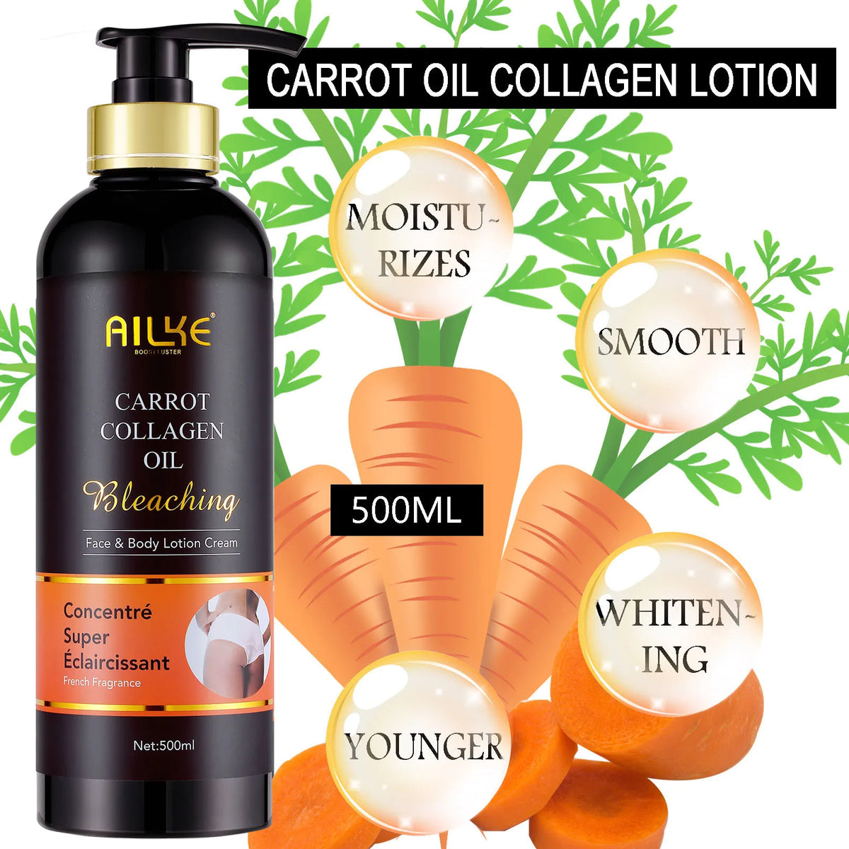 AILKE Whitening Body Lotion Collagen And Glutathione For Dark Spots