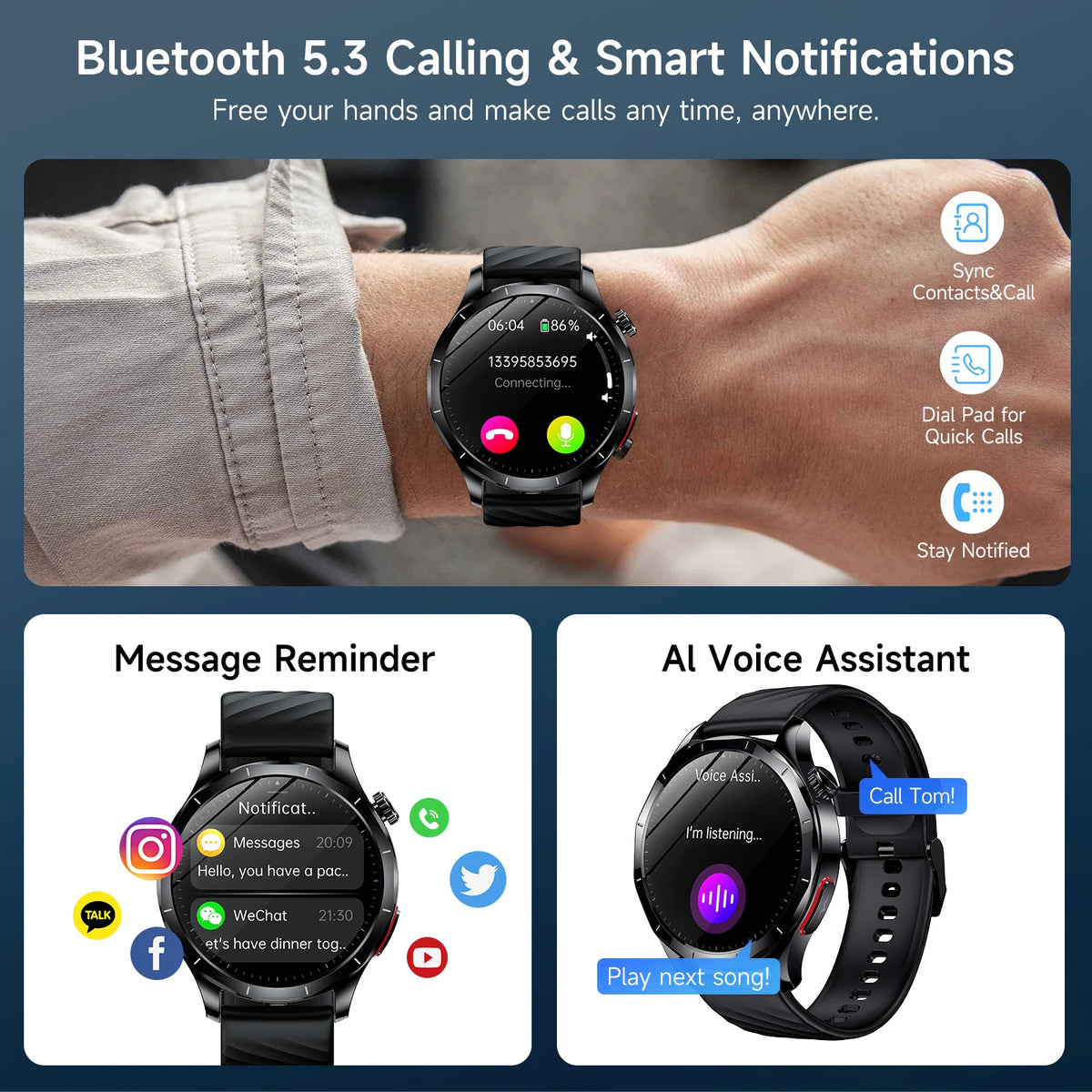 Marsyu ECG PPG Health Monitoring Smartwatch With Blood Pressure Tracking