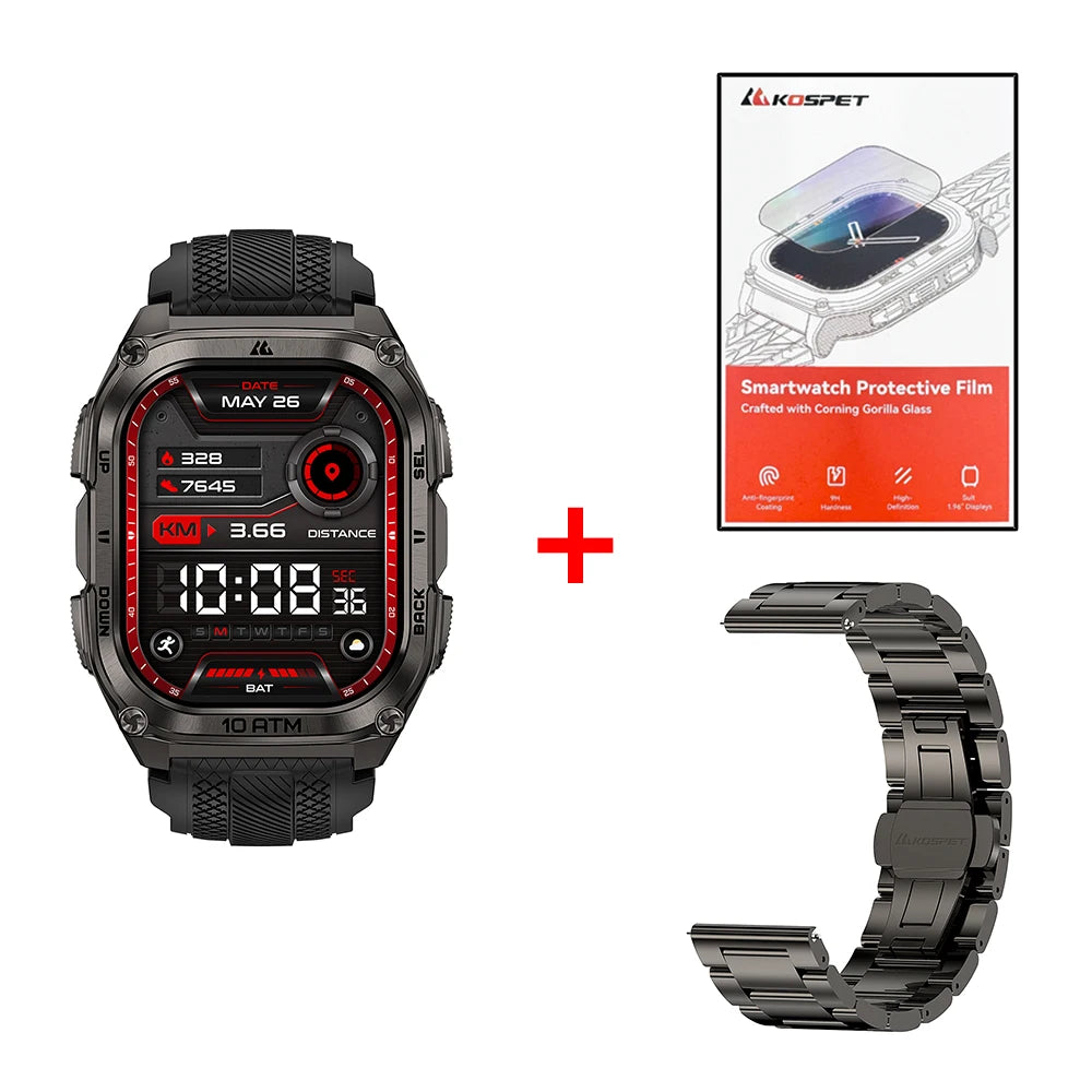 KOSPET Tank M4 Smartwatch Waterproof GPS Health Monitor Android iOS