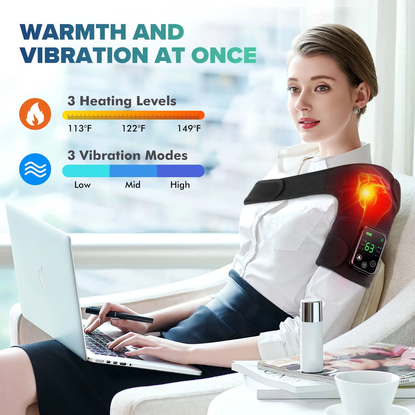 Hailicare Cordless Heated Knee Massager With Heat And Vibration