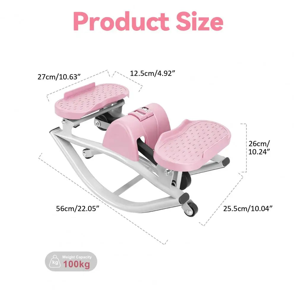 Low Shock Lateral Rocking Fitness Stepper With Resistance Bands