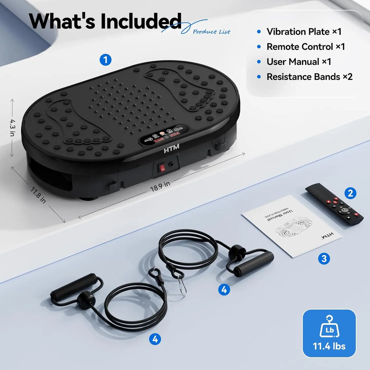 HTM Whole Body Vibration Plate Exercise Machine Fitness Platform