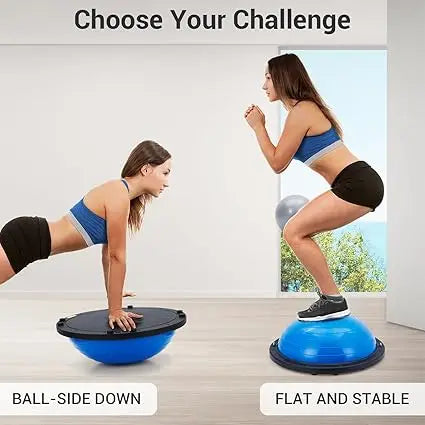 Half Exercise Ball Balance Trainer With Bands And Pump