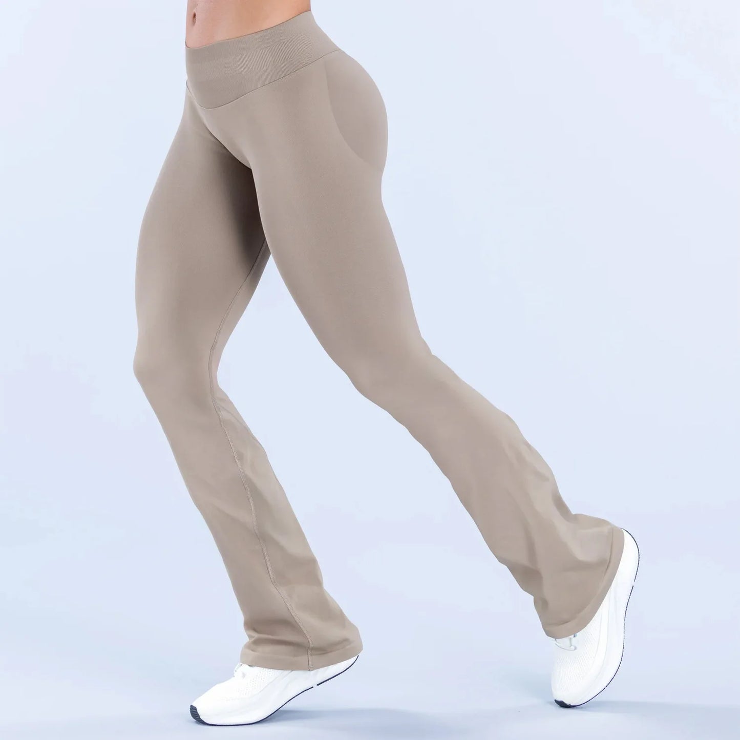 Nclagen Women Seamless Scrunched Booty Flare Gym Leggings