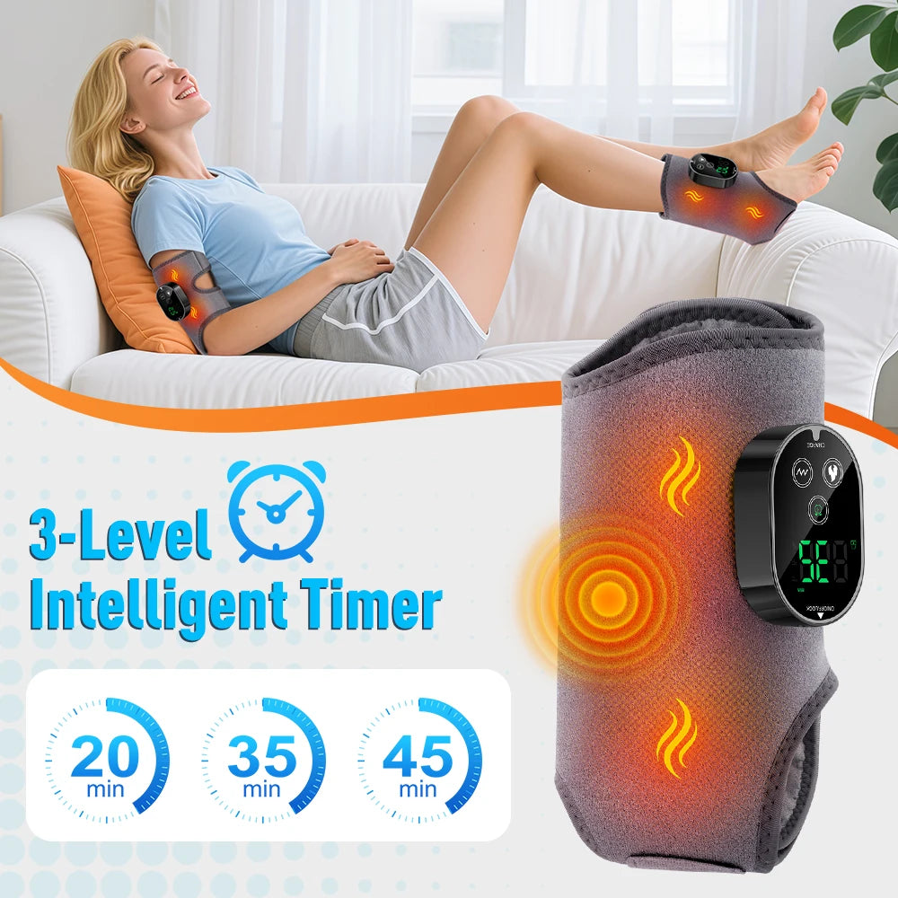 PASTSKY Electric Heating Foot Ankle Massager Vibration USB Rechargeable