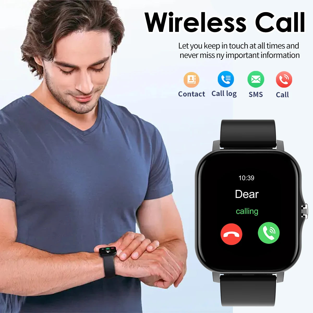 Odelettevcy Smart Watch With Bluetooth Call And Fitness Tracker