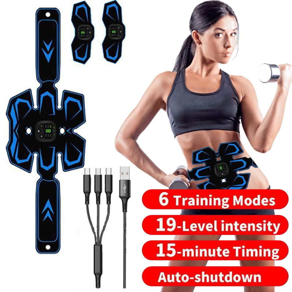 EMS Vibration Belt Body Slimming Massager USB Rechargeable Abdomen Workout