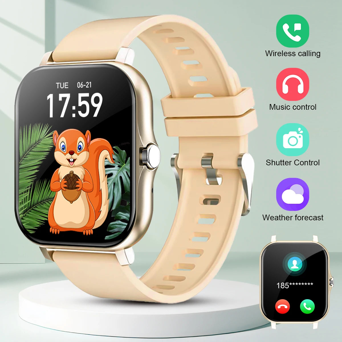 Odelettevcy Smart Watch With Bluetooth Call And Fitness Tracker