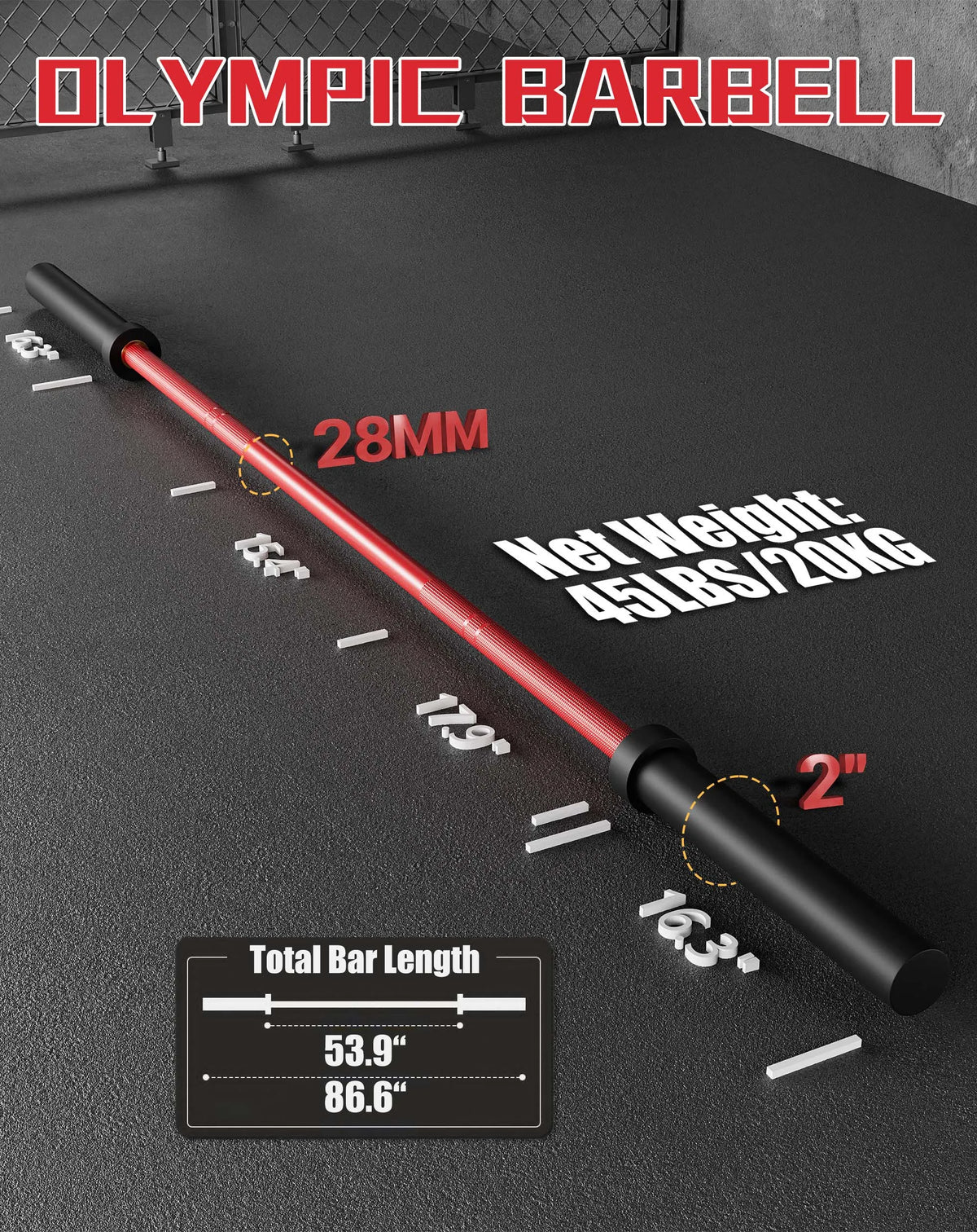 HiMISS High Strength Chrome Steel Barbell For Power Lifting