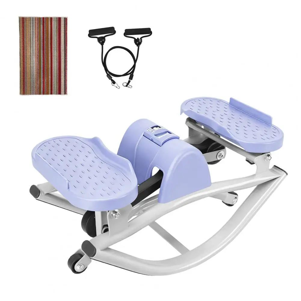 Low Shock Lateral Rocking Fitness Stepper With Resistance Bands