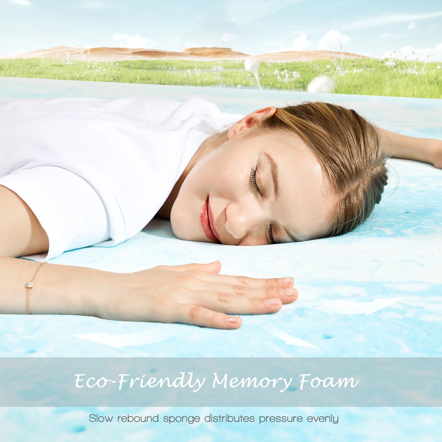 JHK Gel Memory Foam Mattress Topper With Premium Cooling Comfort