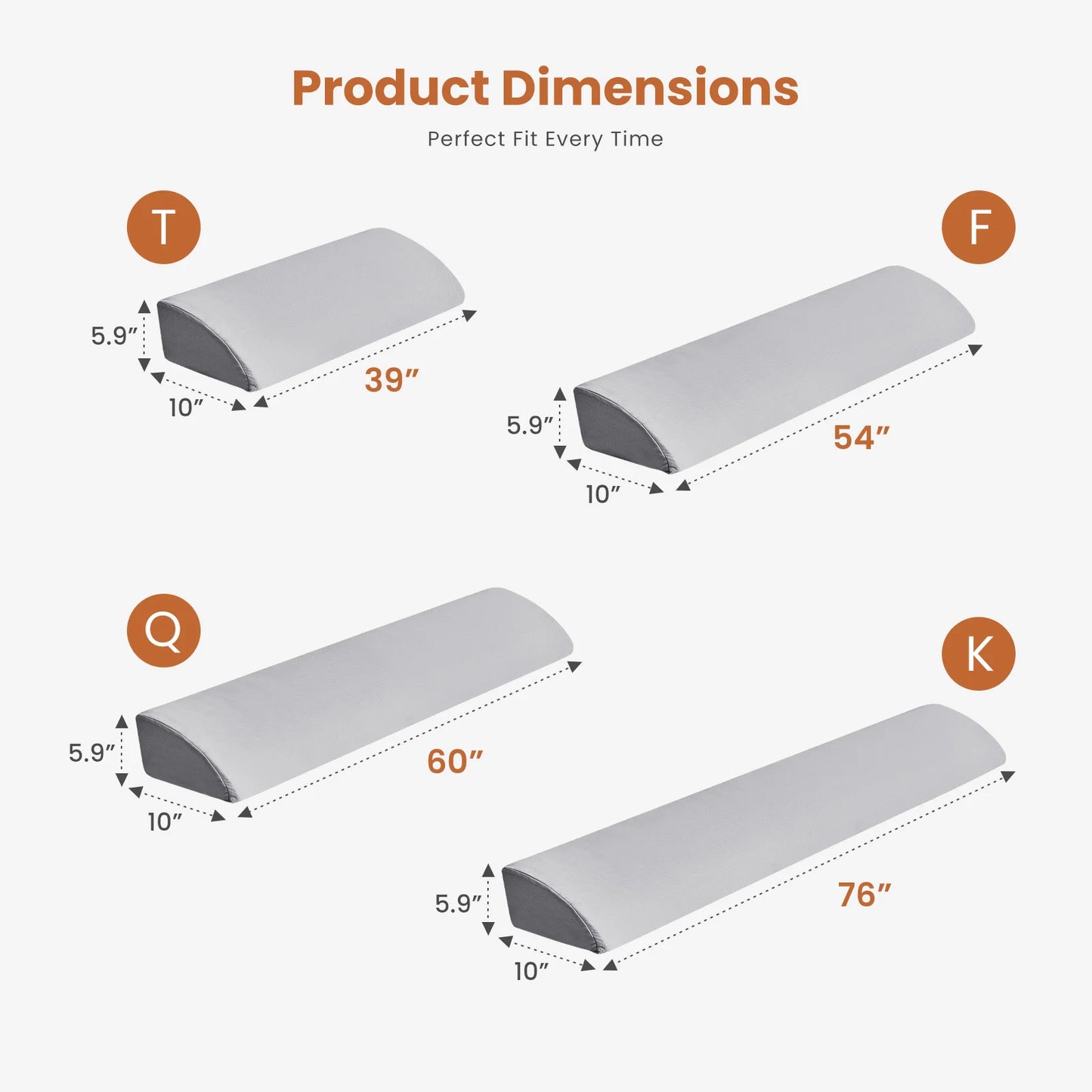 JHK Memory Foam Headboard Wedge Pillow With Removable Cover