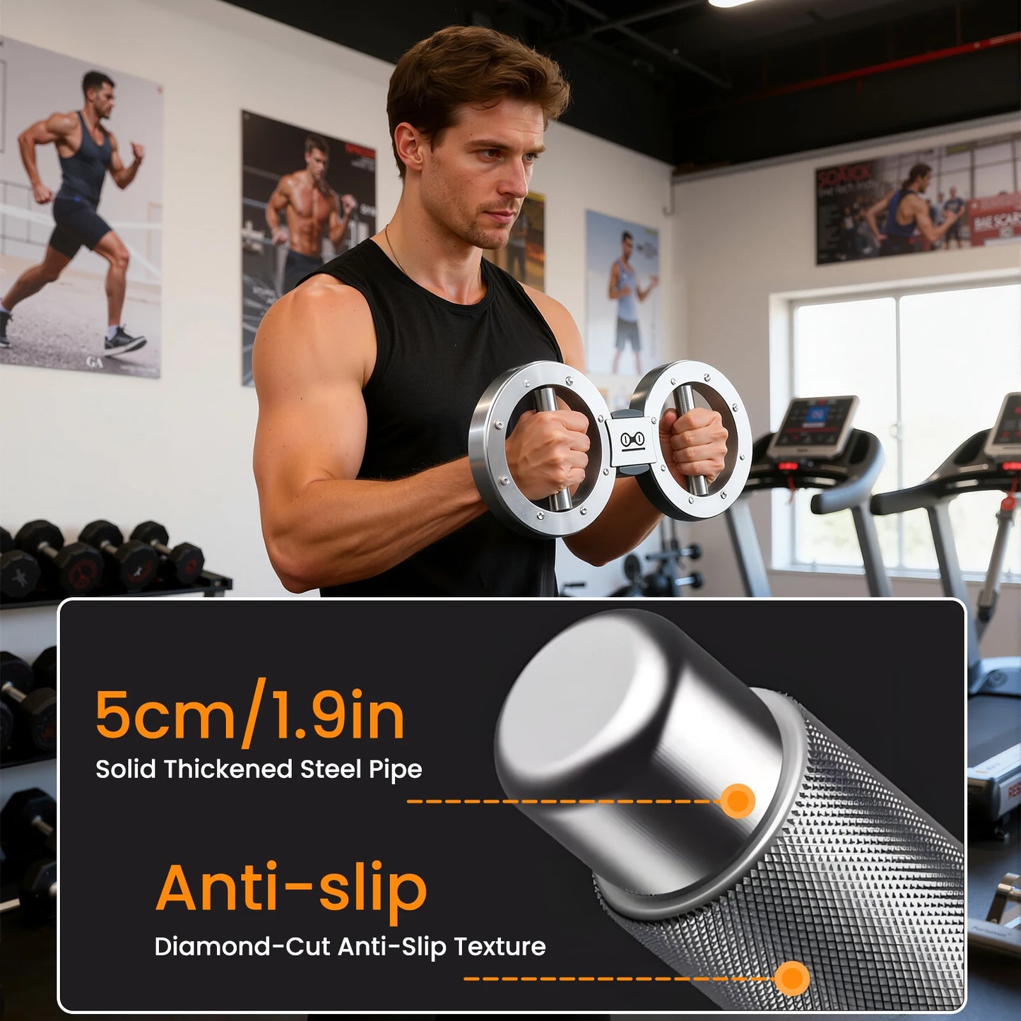 Adjustable Rotator Grip Strength Trainer For Forearms