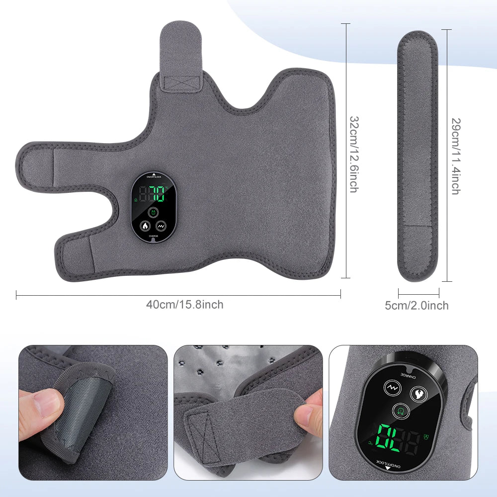 Moajaza 3-In-1 Cordless Heated Ankle Massager With Extension Strap