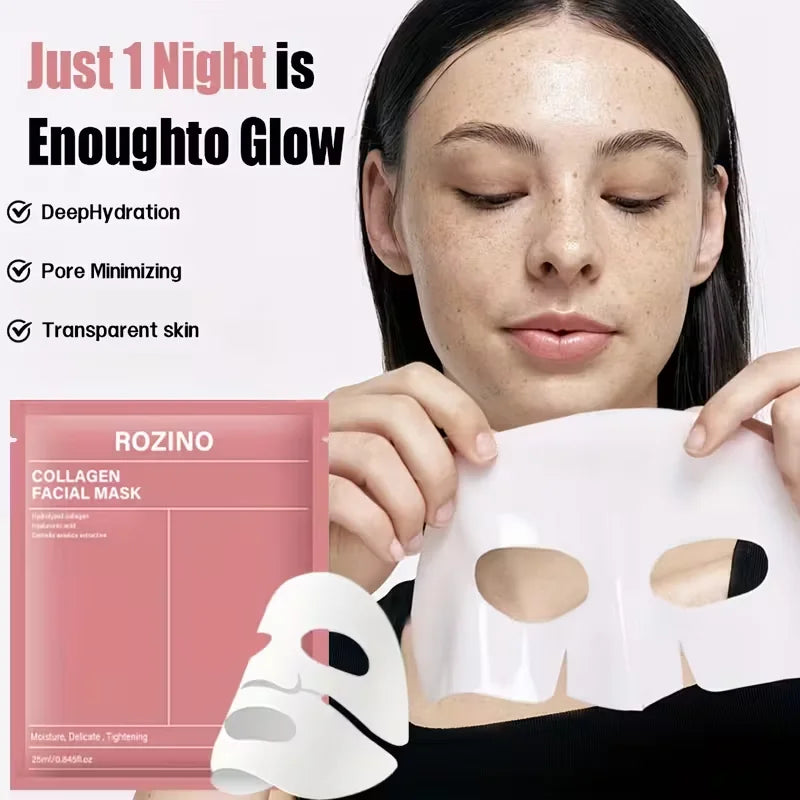 ROZINO Bio Collagen Facial Masks for Hydrating and Glowing Skin