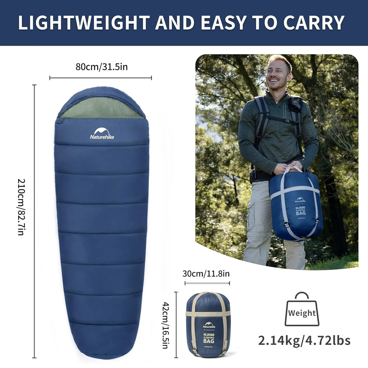 Naturehike Adult Mummy Sleeping Bag For Winter Camping
