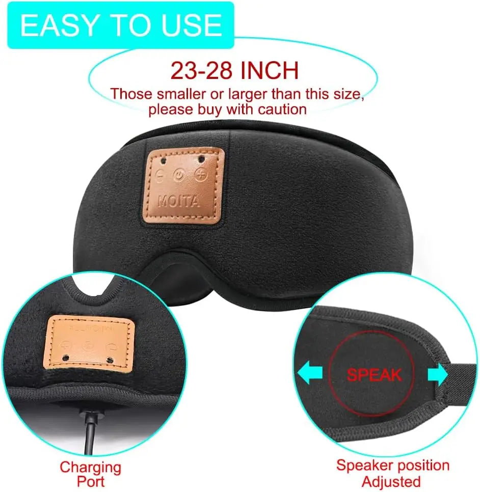 3D Bluetooth Sleep Mask With Built-in Wireless Speakers