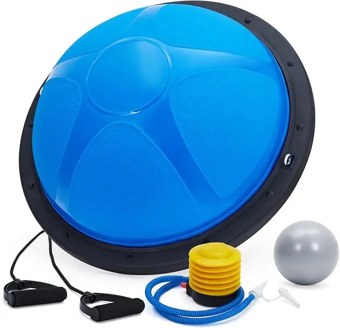 Half Exercise Ball Balance Trainer With Bands And Pump