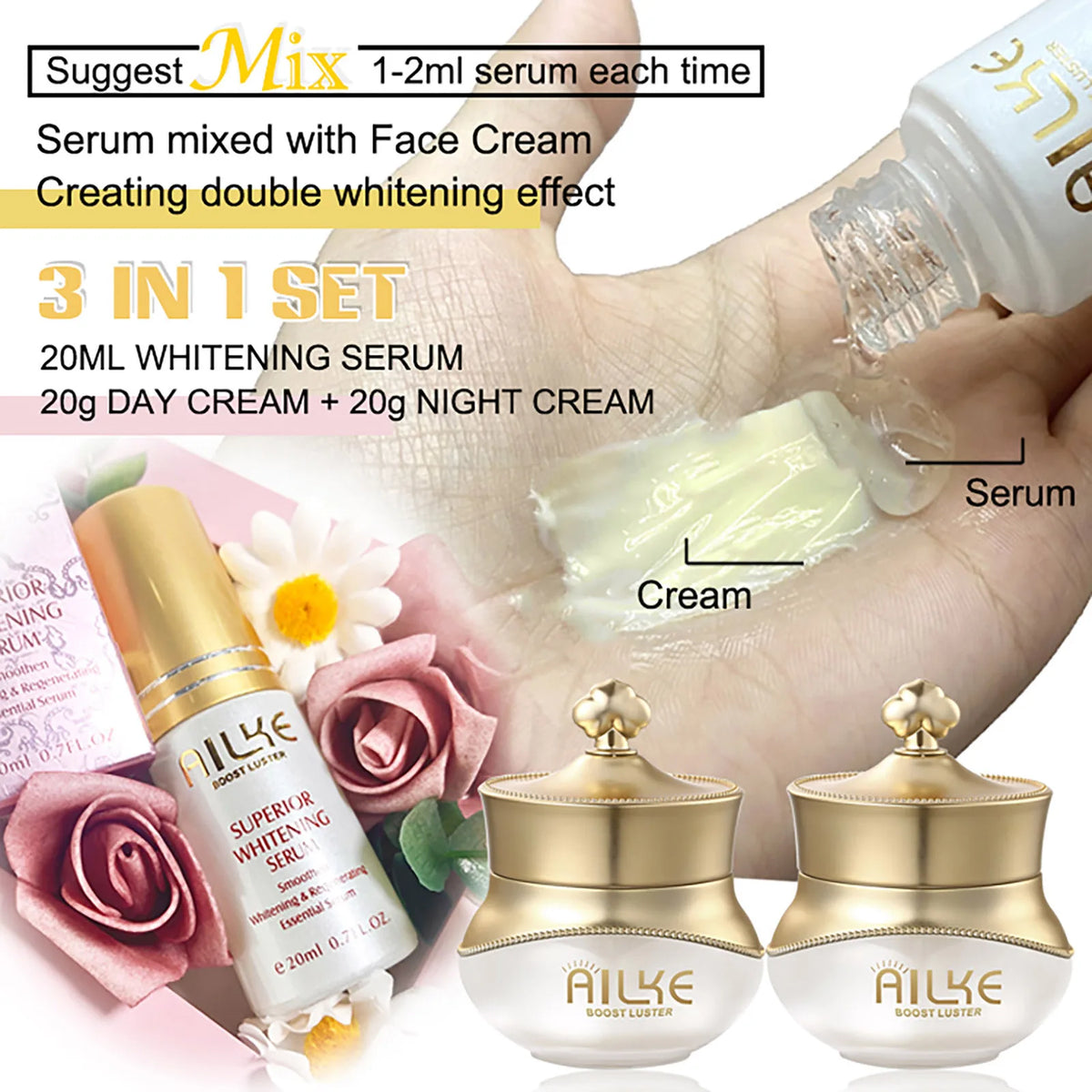 KYLIEFIT Whitening Face Cream and Serum Skincare Set