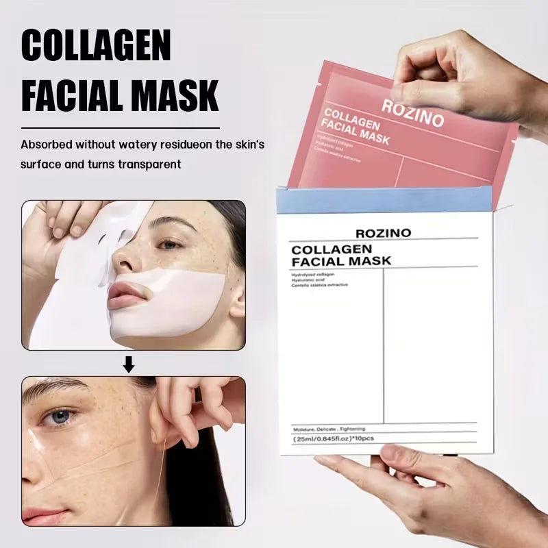 ROZINO Bio Collagen Facial Masks for Hydrating and Glowing Skin
