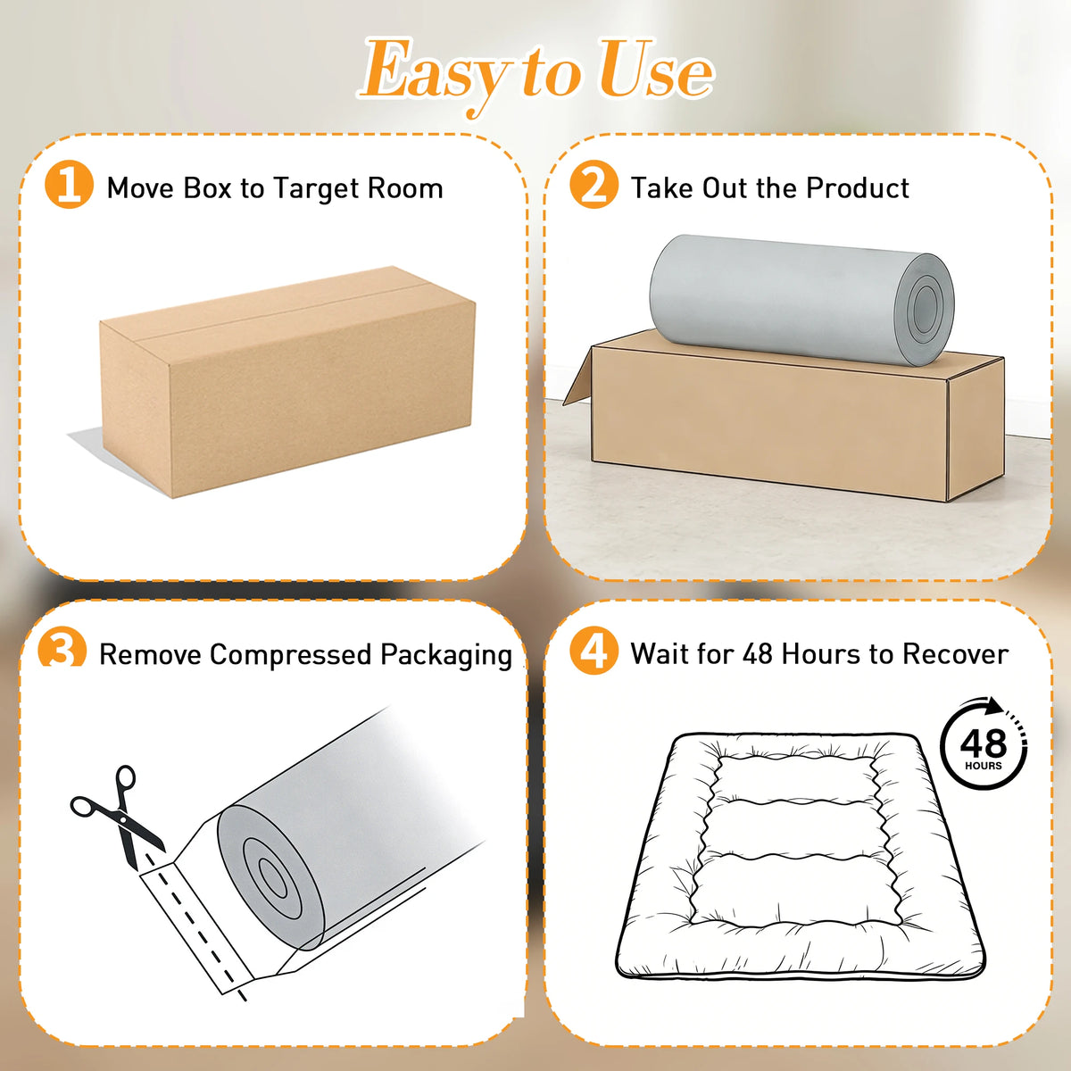 JHK Foldable Soft Breathable Bed Mattress Topper For Home Use