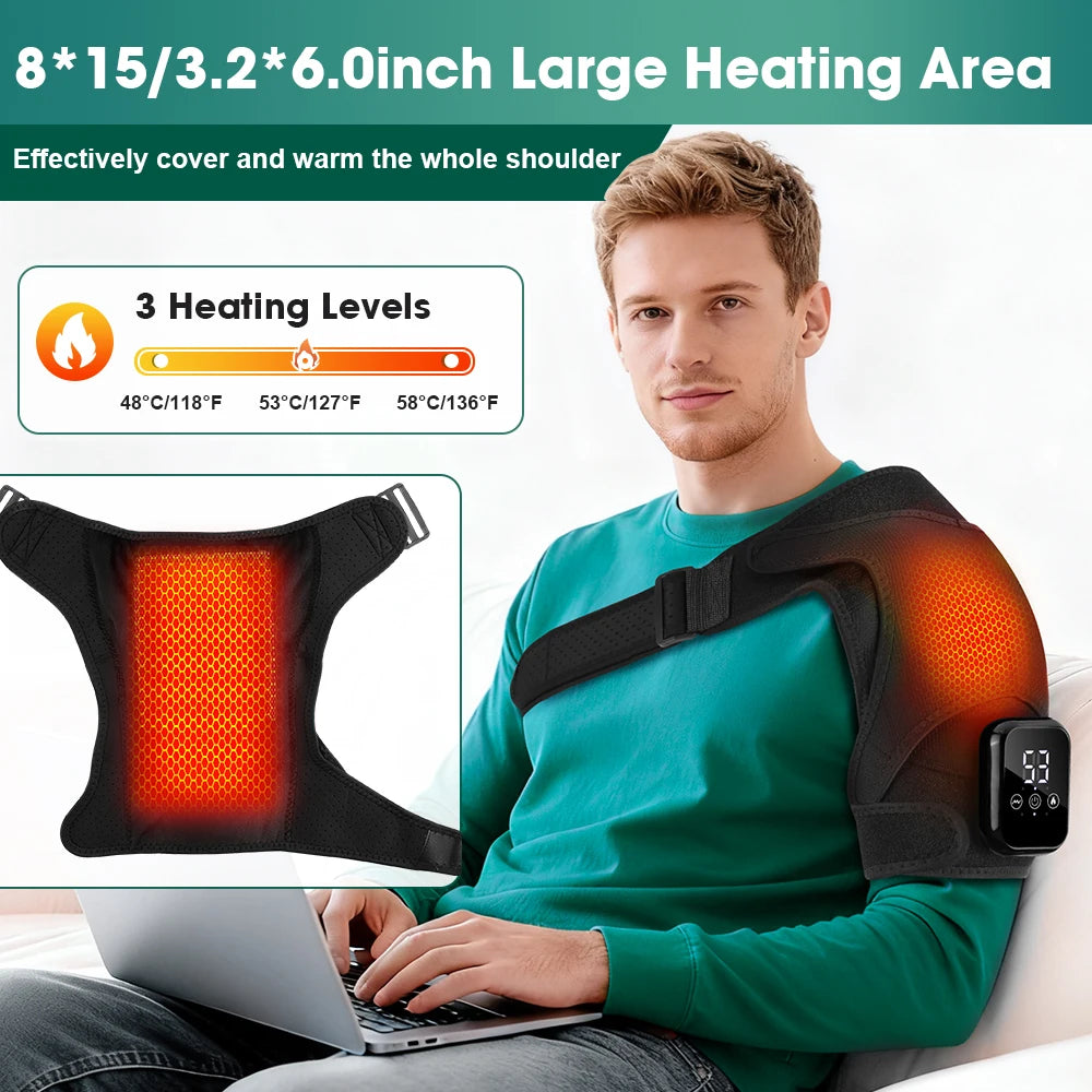 Hailicare Electric Heating Shoulder Brace With Hot Compress Vibration Massage