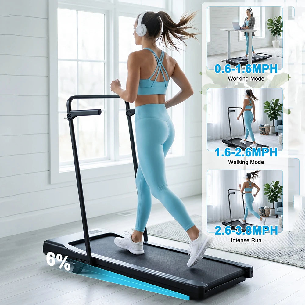 Superun Folding Treadmill With Incline Quiet Home Running Machine App