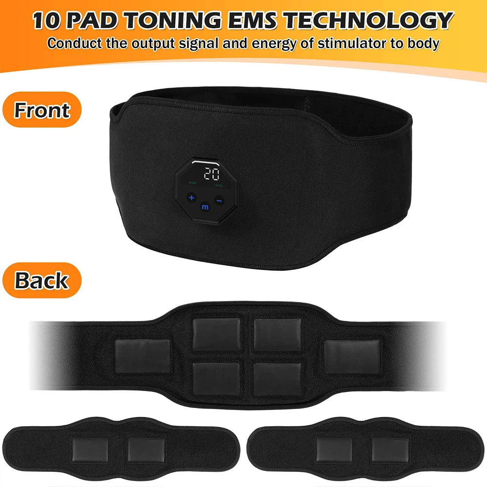 Rechargeable EMS Muscle Stimulator Fitness Belt by Brand