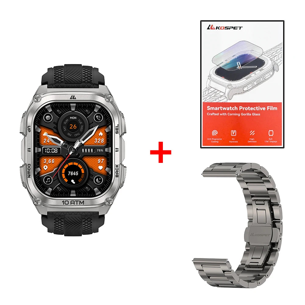 KOSPET Tank M4 Smartwatch Waterproof GPS Health Monitor Android iOS